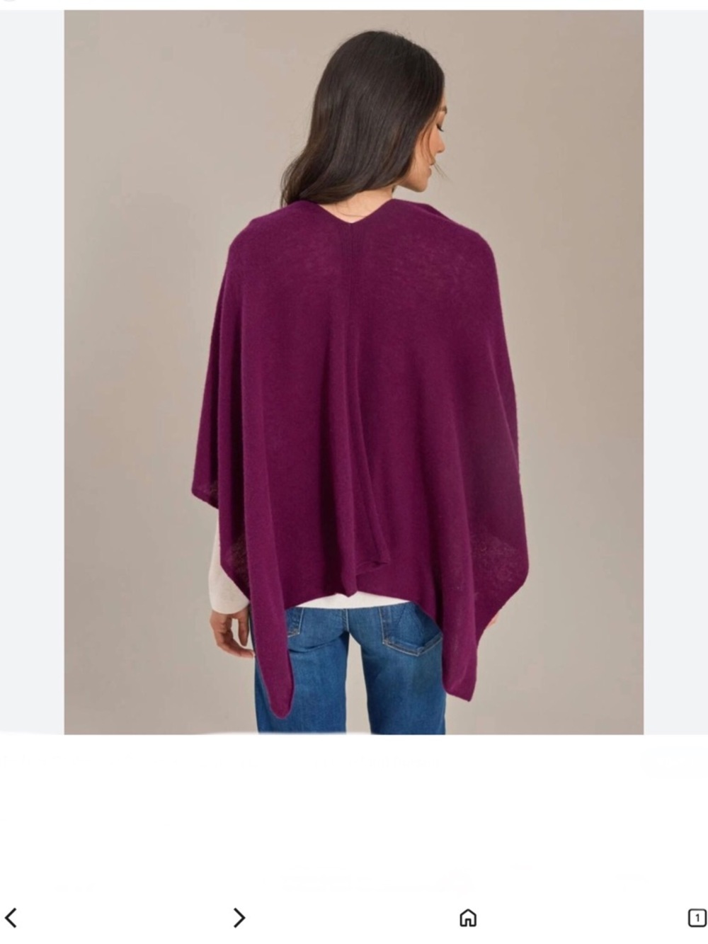 Women’s Plum Draped Poncho Sweater - Picture 4 of 9